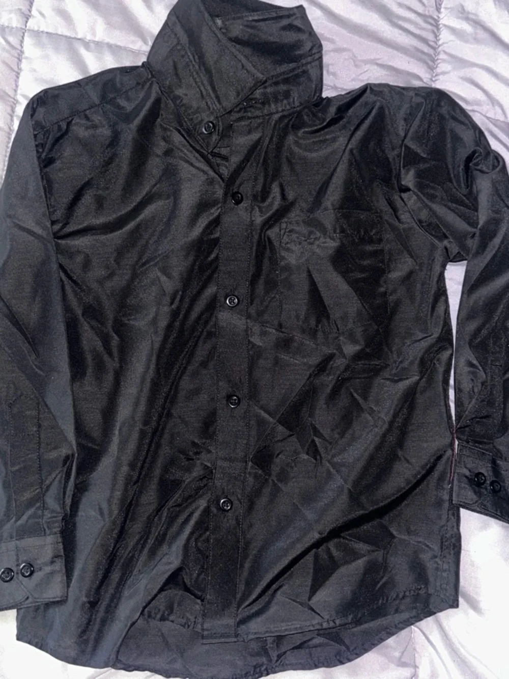 Men's Black Button-Down Shirt Jacket